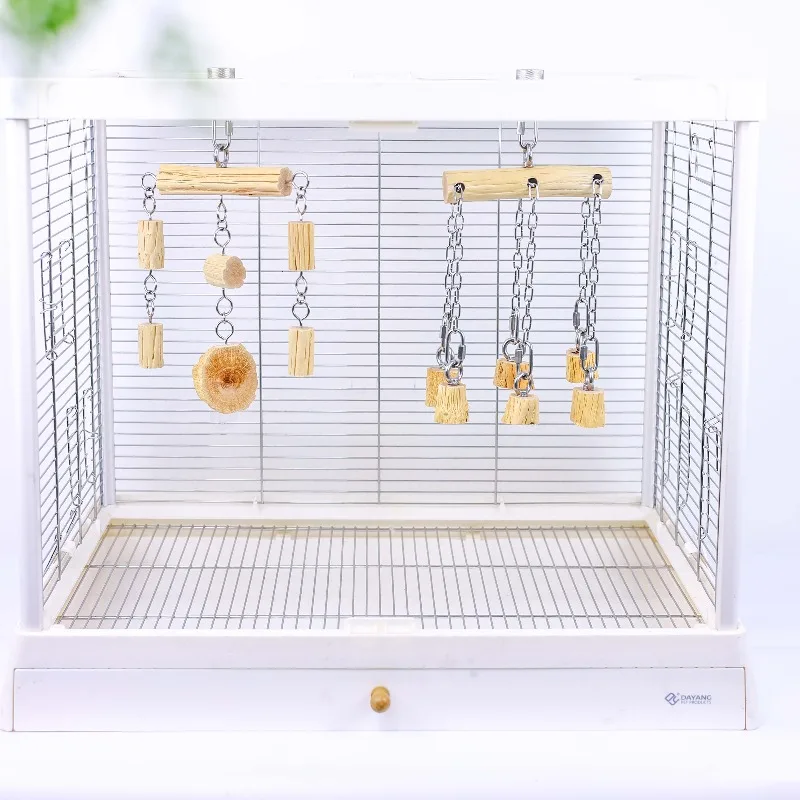 

Parrot Biting Wild Pear Wood Log Stainless Steel Small Medium and Large Pet Antiboredom Bird Cage Pendant