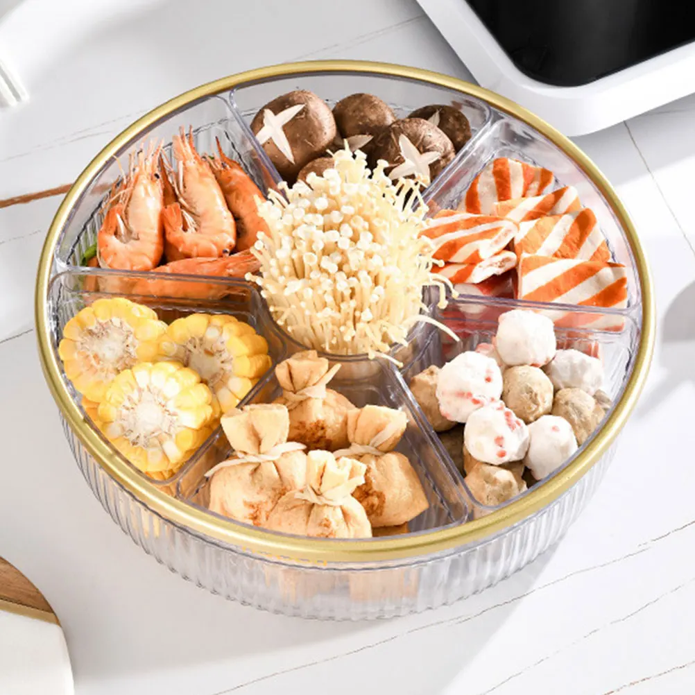 

Rotating Hot Pot Dish Detachable Food Container Veggies Tray Fruit Serving Plate Fondue Plates Kitchen Home Party Gift