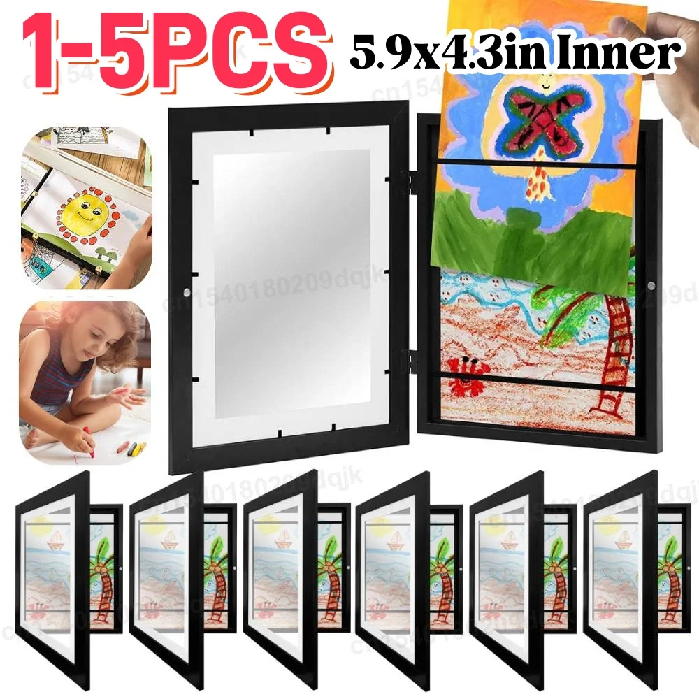 1-5PCS A6 Children Art Frames Magnetic Front Open Changeable Kids Frame for Poster Photo Drawing Paintings Pictures Display