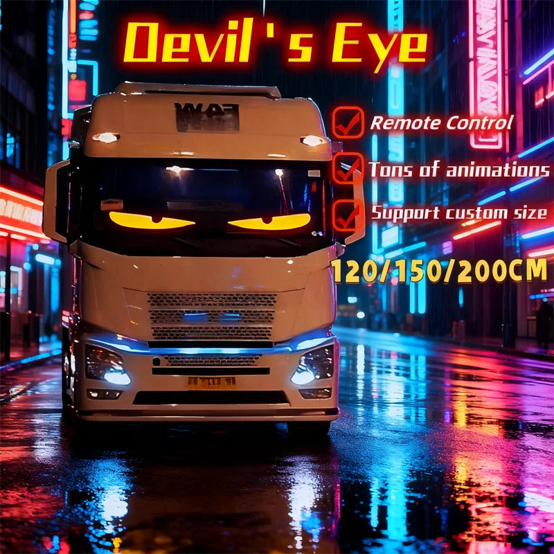 

Грузовик с дистанционным управлением Devil Eye, светодиодная матричная пиксельная панель, мягкое складное освещение, граффити, прокрутка, текстовая доска, лобовое стекло