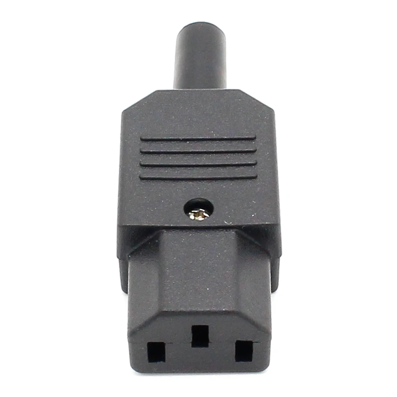 10pcs New Wholesale Price 10A 250V Black IEC C13 female Plug Rewirable Power Connector 3 pin AC Socket