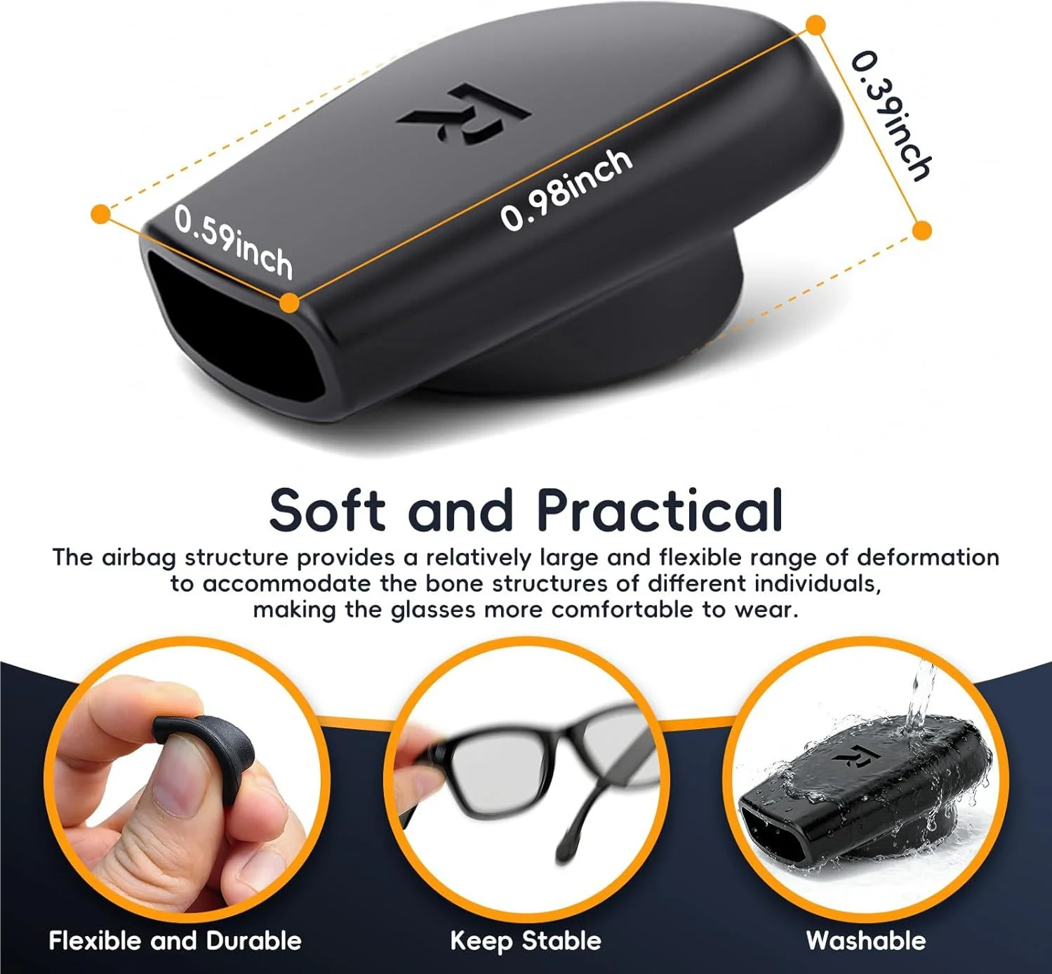 8 Pairs For Ray Ban Meta AI Smart Glasses,Light Blocking Accessories, Anti Slip Sleeves, Sound Guiding Tubes, Silicone Nose Pads