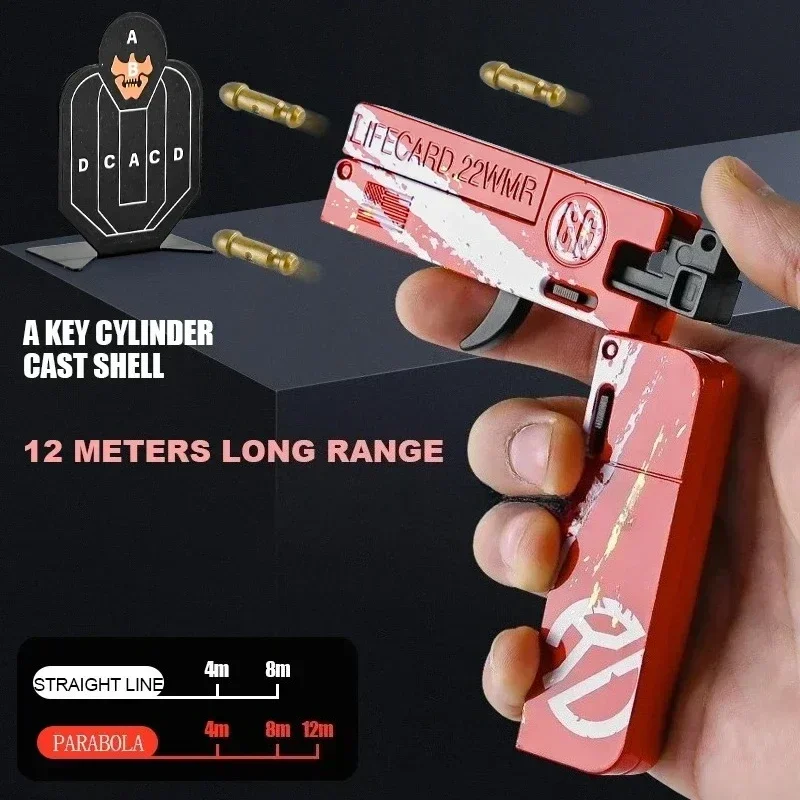 New Upgraded Lifecard Metal Folding Gun Toy for Kids Adult, Pistol Toys Gun With Soft Bullets Alloy Shooting Model For Adults view 6