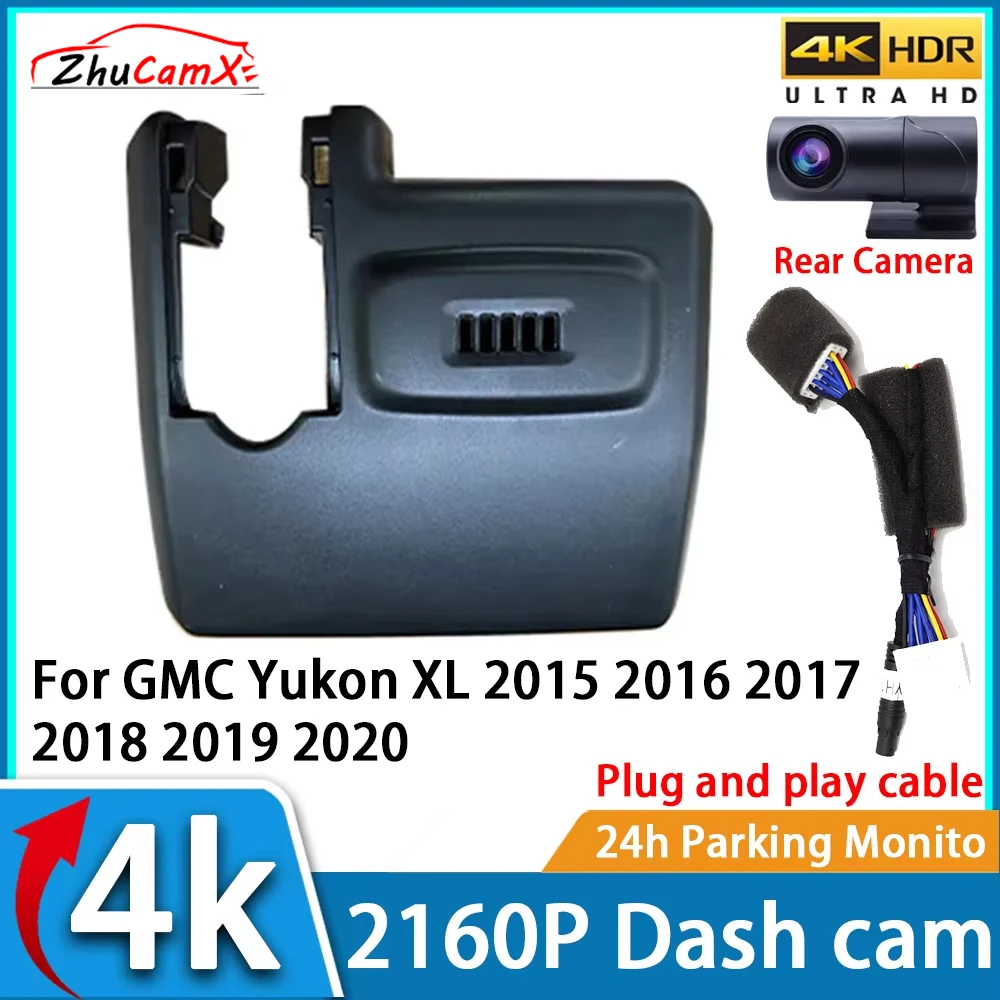 ZhuCamX Car Video Recorder Night Vision UHD 4K 2160P DVR Dash Cam for GMC Yukon XL 2015 2016 2017 2018 2019 2020