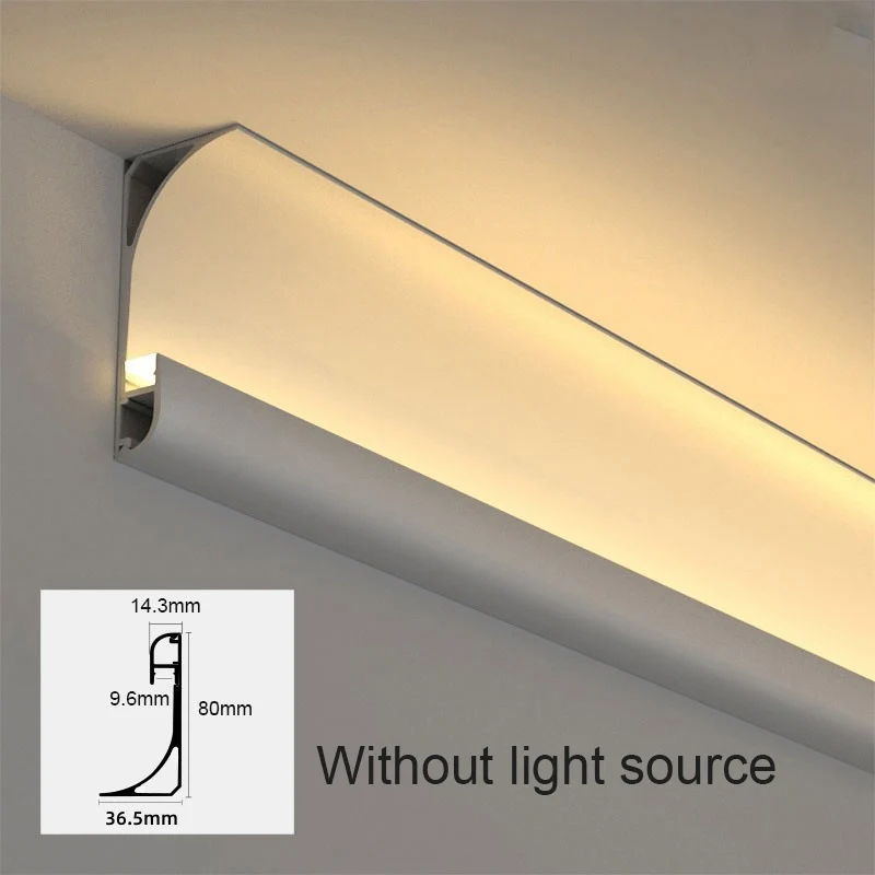 Led Plafondlijst Voor Led Aluminium Profiel Bovenhoek Lineaire Lamp Keuken Plinten Plafond Indirect Reflector Strip Licht
