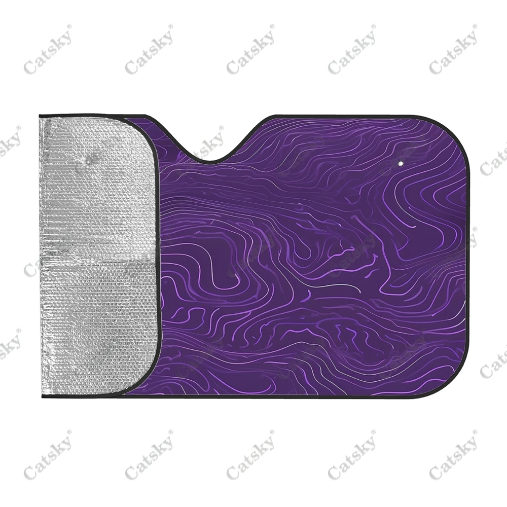 Abstract Topographic Art Car Windshield Sunshade, Front Auto Car Windshield Sun Shade Blocks Uv Rays Sun Visor Protector