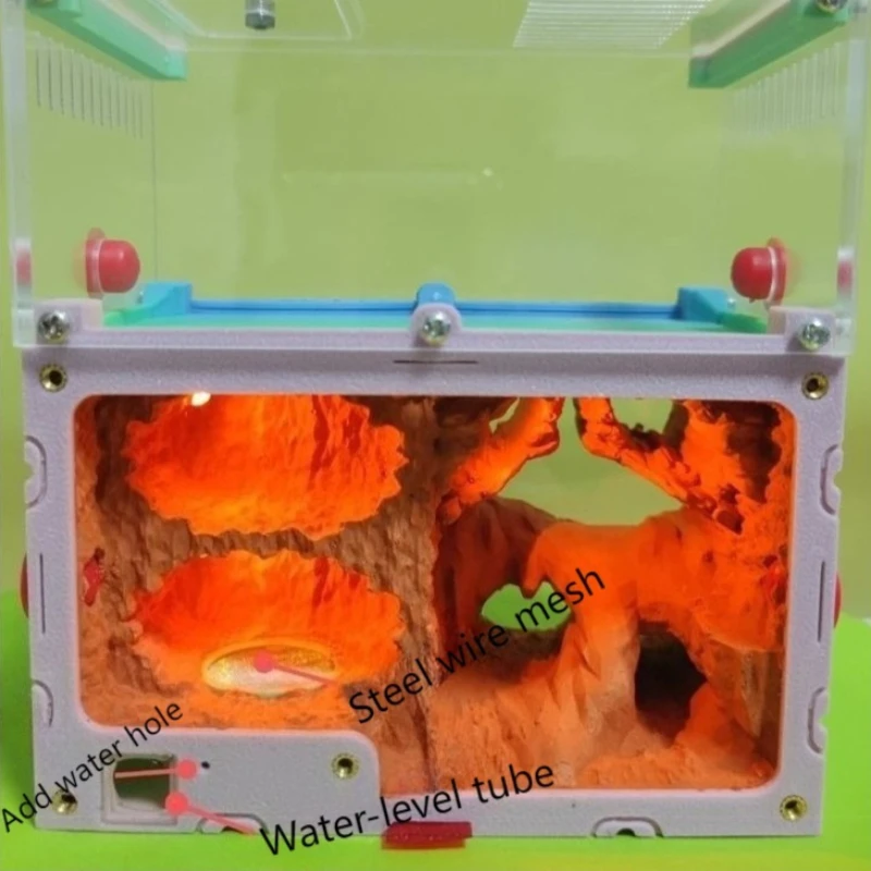 Ecological Ant Farm Temperature Control Acrylic Concrete Anthill with Lighting Multifunctional Moisturizing Ant Nest Ants House