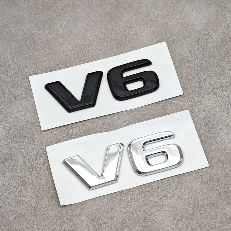 Emblema Adesivo 3D ABS V6 para Porta-Malas Traseiro de Carro, Decalque para W204 C280 ML SLK 320, Acessórios Automotivos