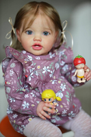 NPK 24Inch Newborn Baby Toddler Doll Reborn Lottie Princess Girl Lifelike Soft Touch 3D Skin Art Doll with Hand Rooted Hair