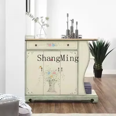 SM living room solid wood entrance partition double-sided wine cabinet entry storage shoe storage cabinet