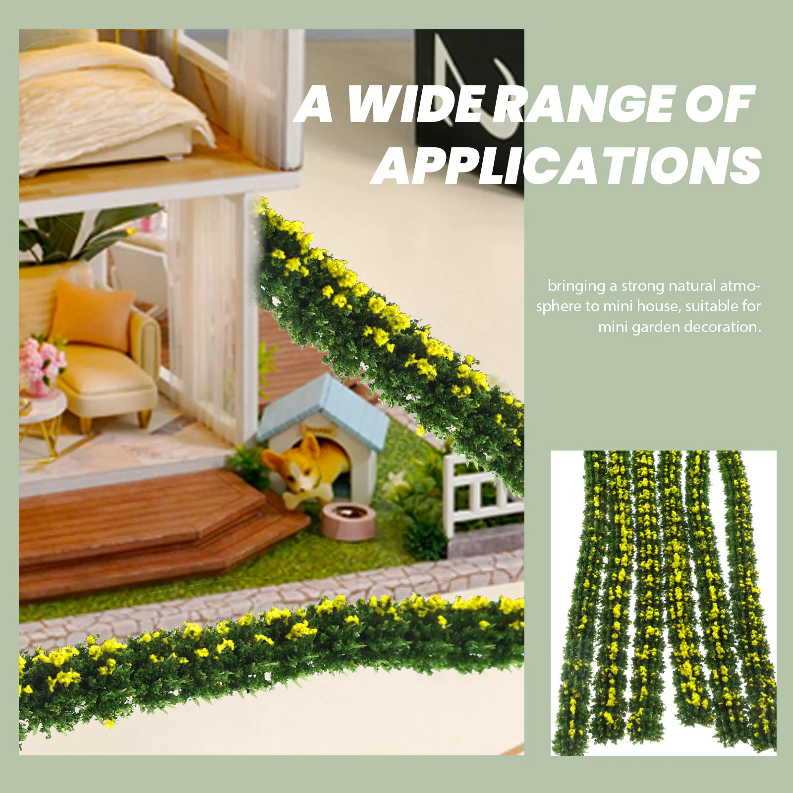 

6Pcs Simulation Shrub Cluster Strip Miniature Flexible Shrub Plants for DIY Fairy Garden Landscaping Sand Table Accessories