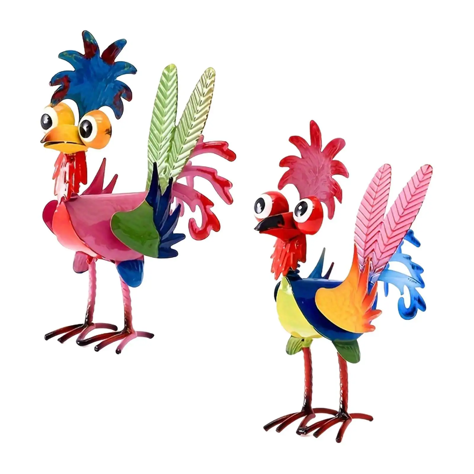 

Metal Chicken Sculpture Craft Backyard Kitchen Decor Creative Decoration Garden