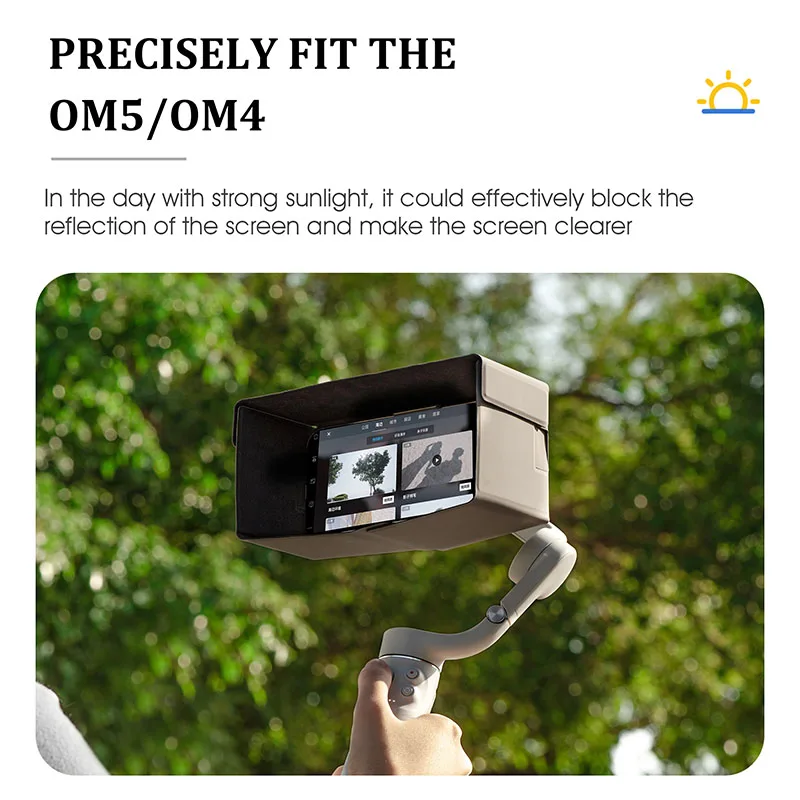 Sunshade Sun Hood for DJI Osmo Mobile 5/4 Handheld Gimbal Phone Reduce Sunlight Interference Block Screen Reflection for OM5/4SE