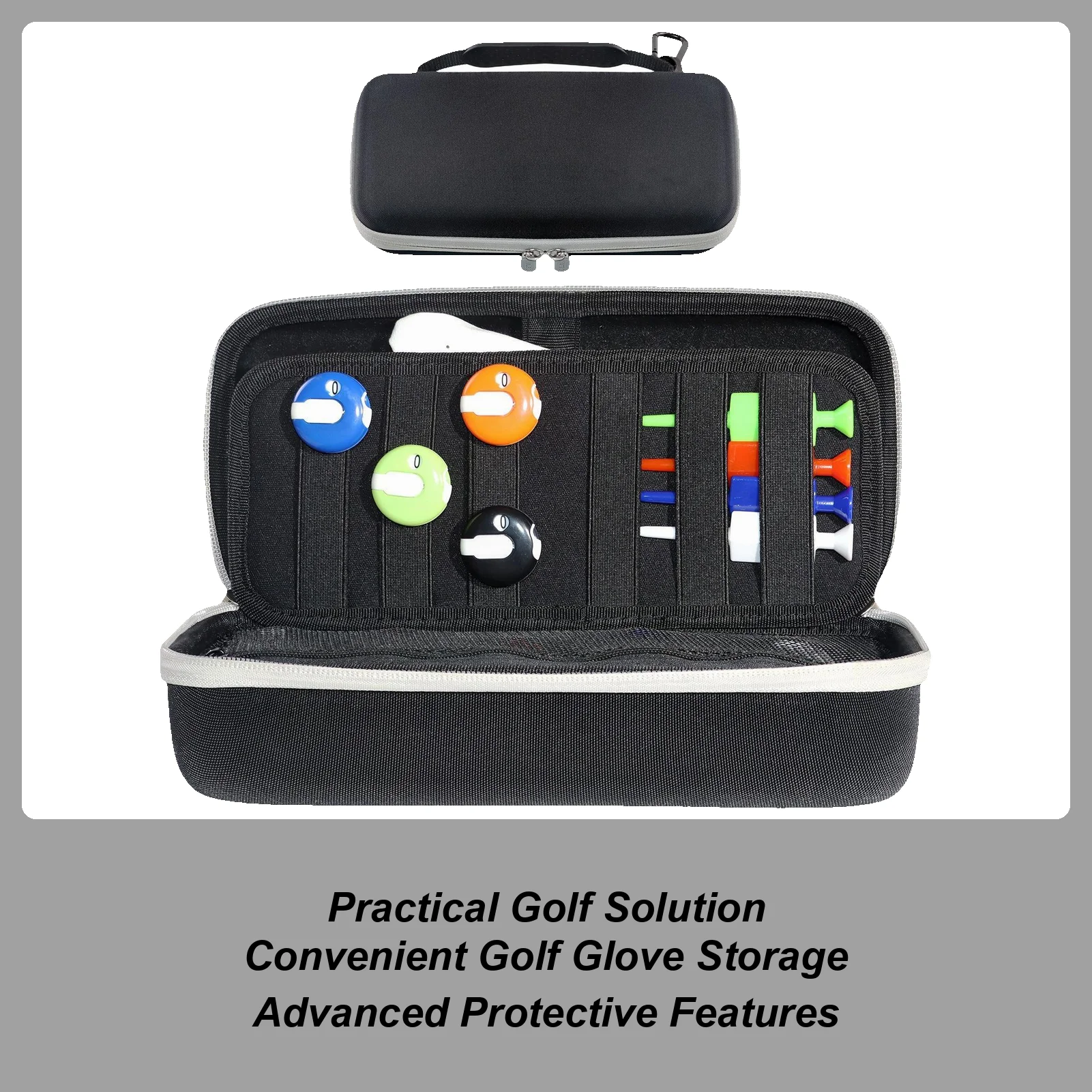 

Маленький чехол для перчаток для гольфа, жесткий чехол-органайзер, формирователь перчаток, многофункциональная портативная коробка для игроков в гольф, жесткий органайзер для игры в гольф
