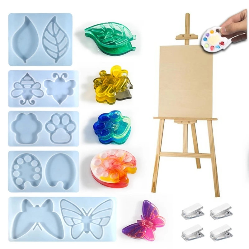 

Sketching Board Clip Resin Mold Paint Pallet Silicone Mold Crystal Epoxy Mold for DIY Crafts Painting Tray Palette Mold