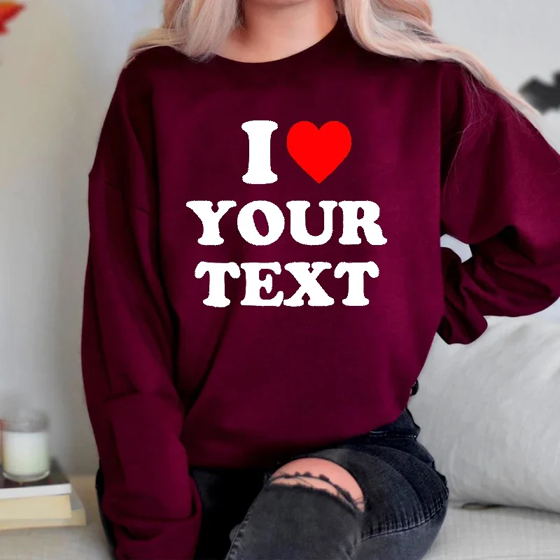 Customized Printed on A Sweatshirts Women Cotton Design Your Text Make Your Own Hoodies with Loved Ones Photo Jupmers