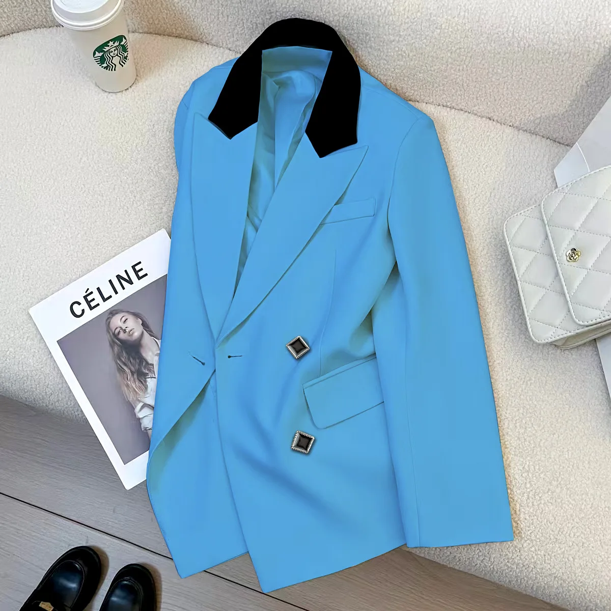 2026 Spring Autumn Women Blazers New Korean Casual Color Matching Suit Women Jacket Fashion Office Blazer Female Coats Outerwear