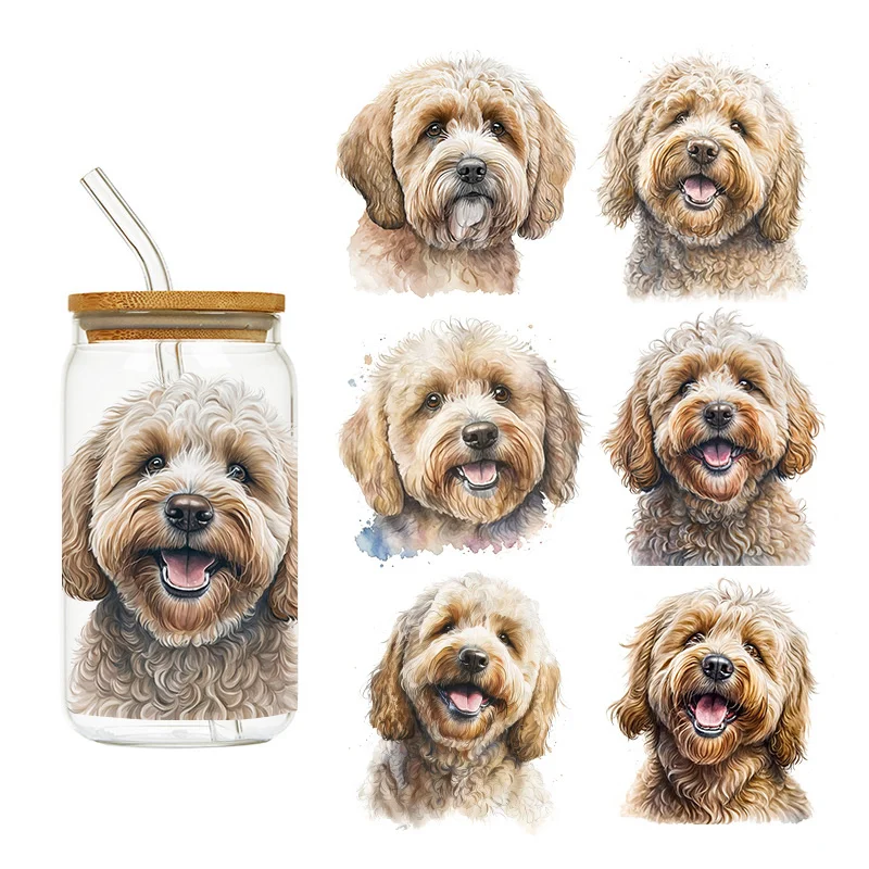 

LETOP 1PCS Cute Dog Waterproof Pegatinas UV DTF Stickers Transfers Waterproof UV Dtf Cup Wrap Wholesale