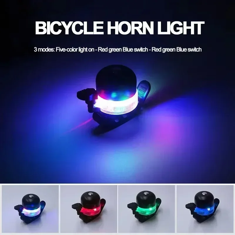 Luz de bocina de bicicleta recargable por USB, 3 modos, campana de bicicleta, alarma de sonido, lámpara plegable para ciclismo, accesorio para montar