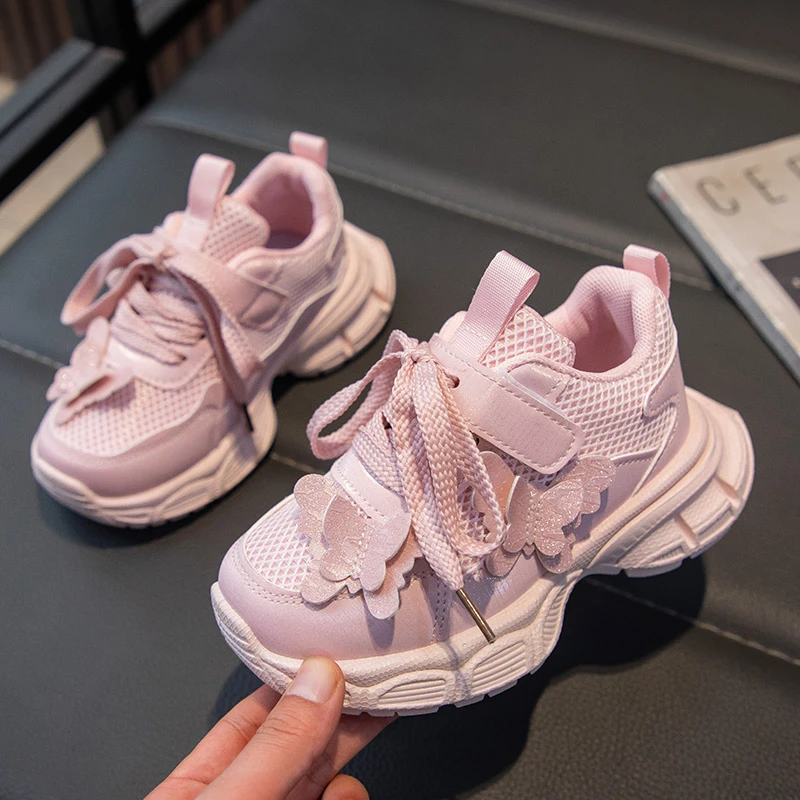 

2025 New Childrens Glow-in-the-dark Butterfly Shoes Toddler Girls Sport Shoes Soft Sole Breathable Outdoor Fashion Kids Sneakers