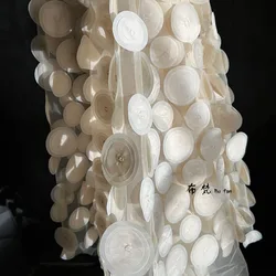 3D Texture Round Part Sheer Mesh Fabric Revamped DIY Dress Graduate Designer Fabric Lace Fabric DIY Sewing Material