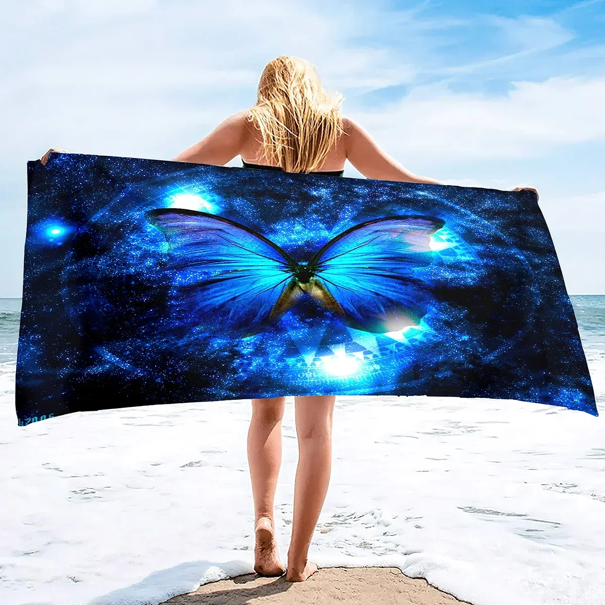 Oversized Terry Pool Beach Accessories Travel Towel Butterfly Soft Absorbent Clearance Camping Swim Towels,Girls Women Men Gift