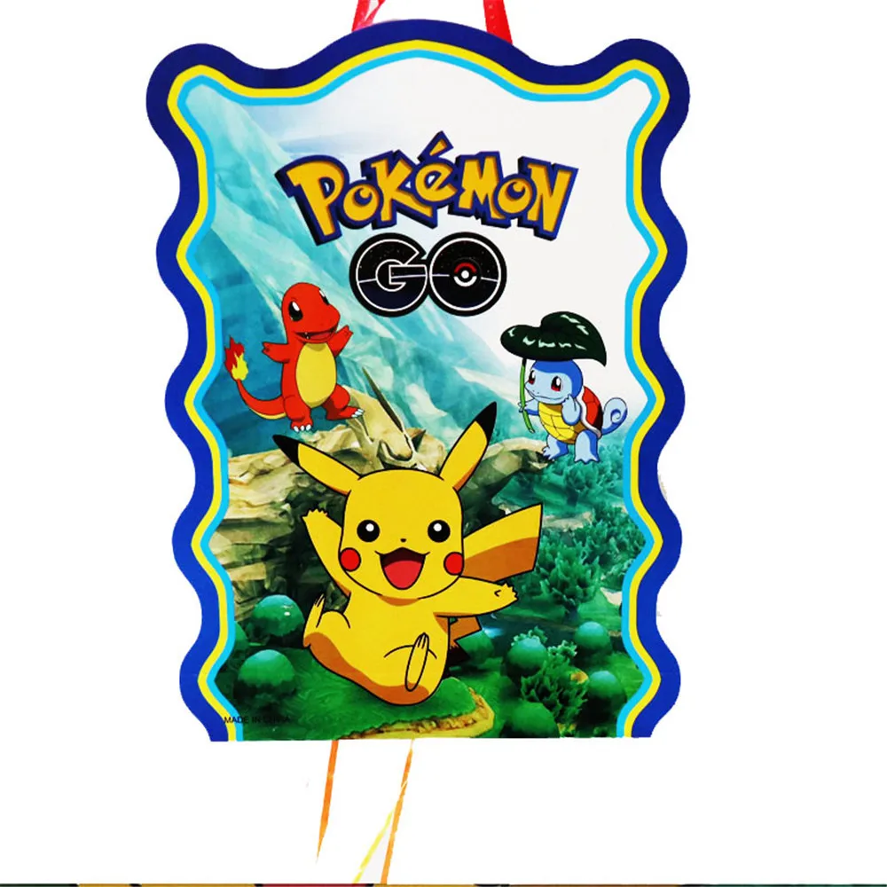 Pokemon tema Pinatas niños cumpleaños eventos decoración de fiesta figura de Anime Pikachu DIY piñata Baby Shower suministros de decoración del hogar regalo