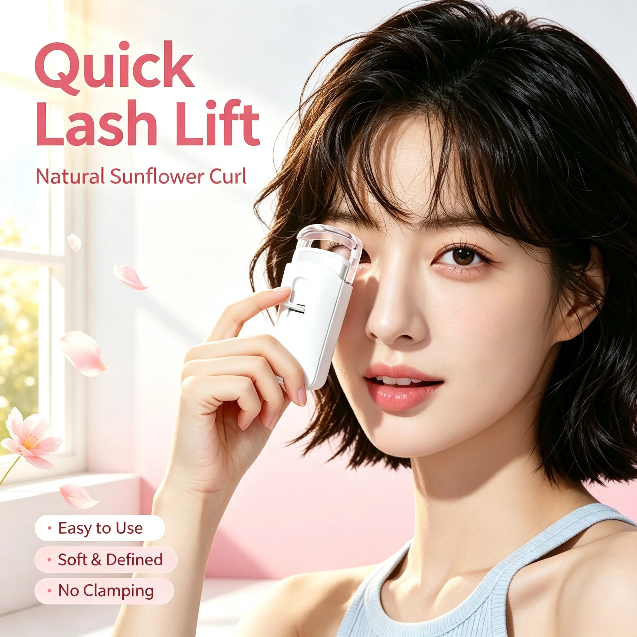 Heated Eyelash Curler - Electric Eyelash Curler with Heat Sensitive Silicone Pad, Type-C Rechargeable Mini Lash Curler