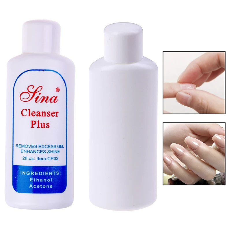 Nails Cleanser Fake Nail Remover Tool Clean False Nail Sticky Layer Extension Glues Degreaser Liquid UV Gel Polish Excess Brush