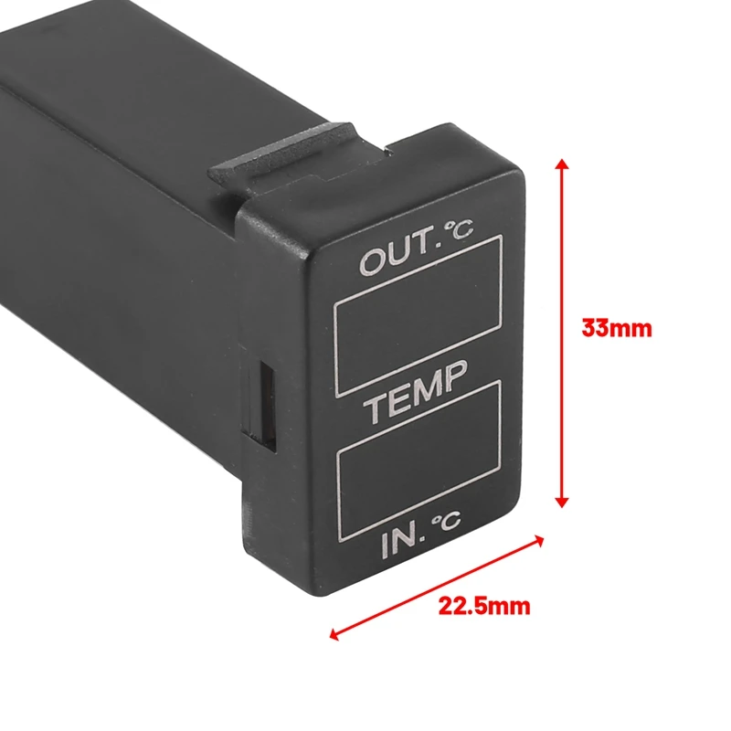 Sensor de pantalla de temperatura Interior y Exterior de coche ABS para Toyota Camry Corolla RAV4 Yaris, 33x22,5mm