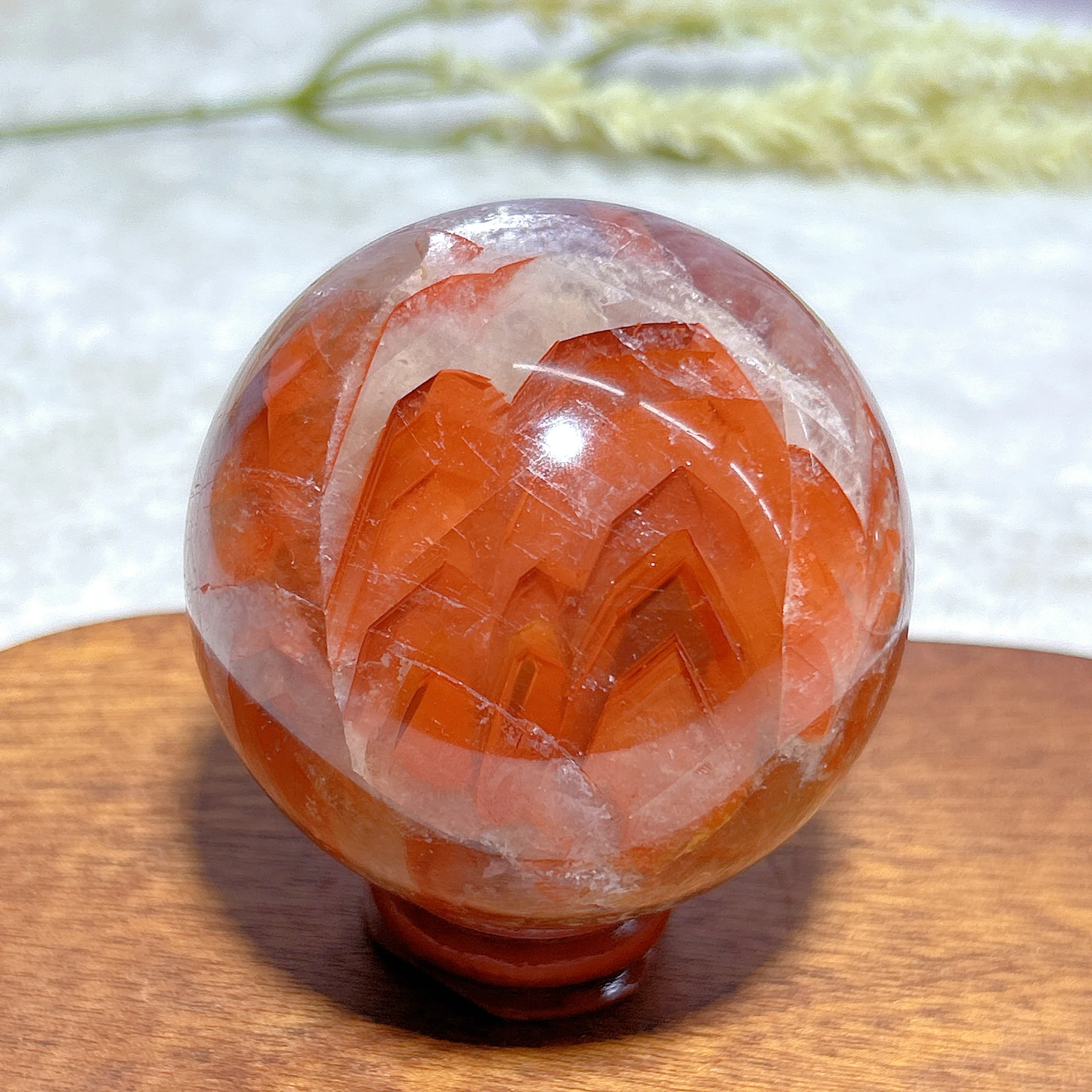 Natural Crystals Fire Quartz Calcite Rainbow Sphere Ball High Quality Home Decorations Polished Mineral Energy Gift