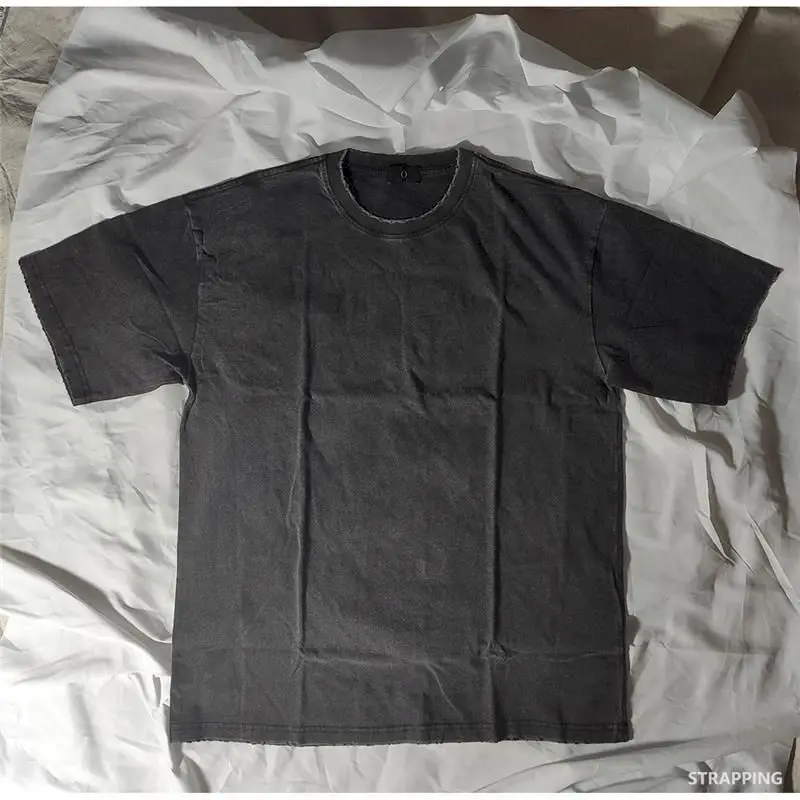 

High Street Cotton T-shirts for Men and Women Short Sleeved Oversized Retro Washed Tshirt Harajuku Style T Shirt Summer Tops