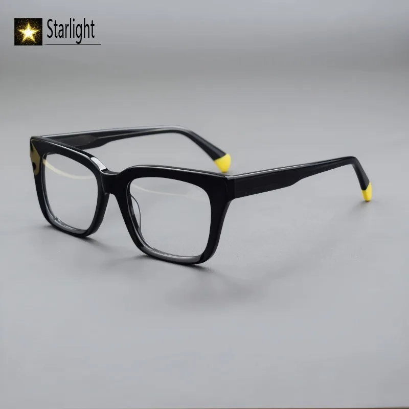 

Acetate Thick Square Black Glasses Frame Man Eyeglasses Frames Men Classic Optical Reading Prescription Business Women Myopia
