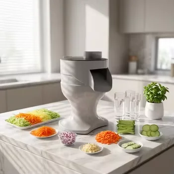 High-quality, reduced risk of injury multifunctional automatic household electric vegetable cutter