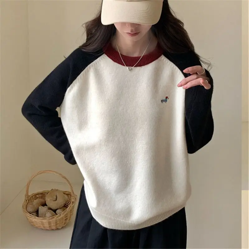 골프 점퍼 High Quality Golf Sweater Women Golf Wear Autumn Winter 2024 Golf Knit Round Neck Embroidery Casual Top Women Golf Clothes