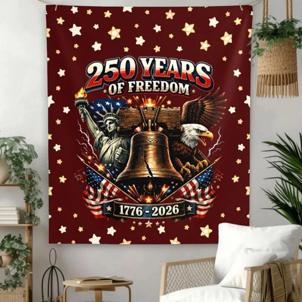 250 Years of Freedom Patriotic Tapestry USA 250th Anniversary 1776-2026 Semiquincentennial Wall Hanging