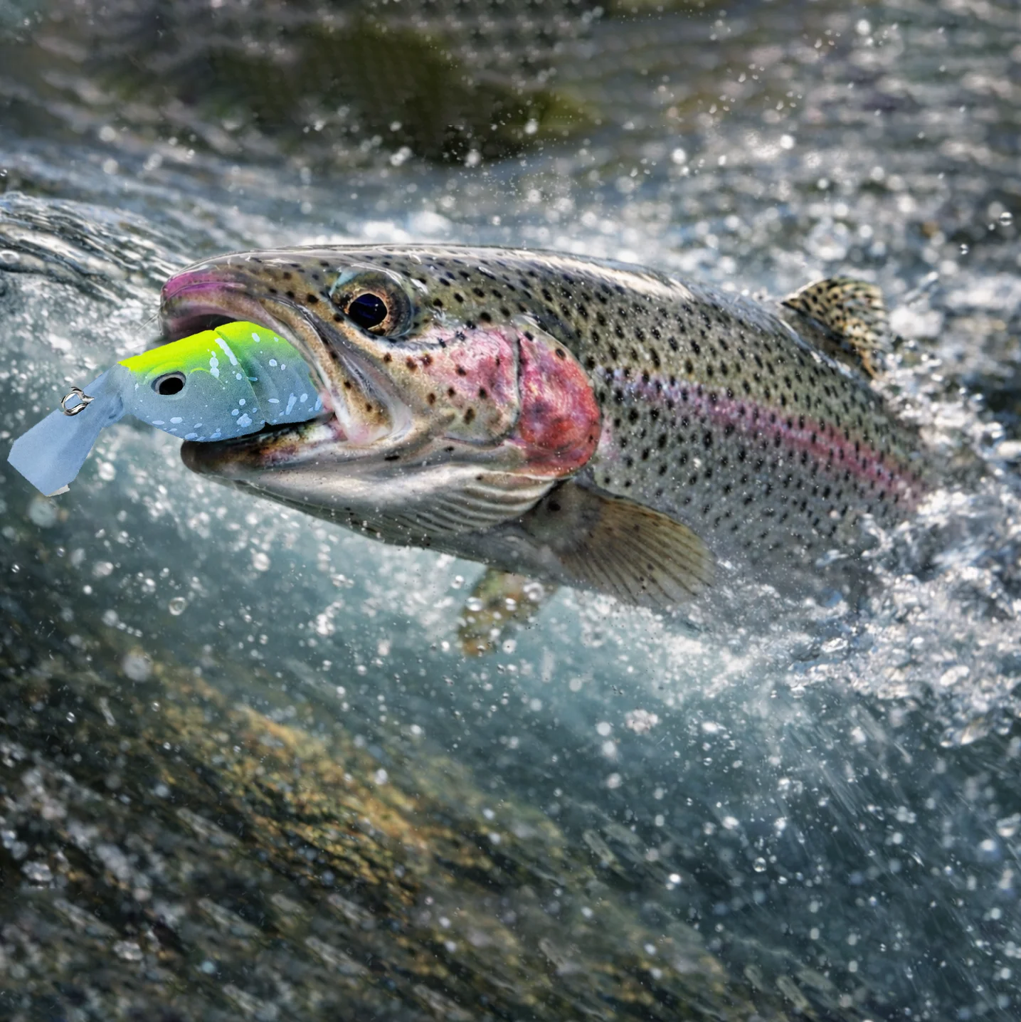 51mm 2.6g Floating Jointed Crankbait Two-Piece Flat-Sided Shallow Runner ABS Hard Fishing Lure Natural Wobbling Action for Trout