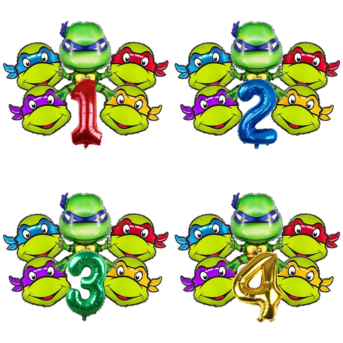 Große Ninja Turtles Folienballons TMNT Cartoon Globos Kinder Jungen Geburtstagsfeier Dekorationen