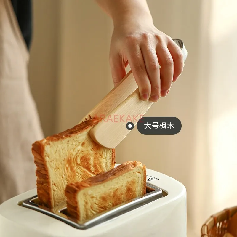Maple wood toasted bread with food clip, separate meal clip, salad clip, household use