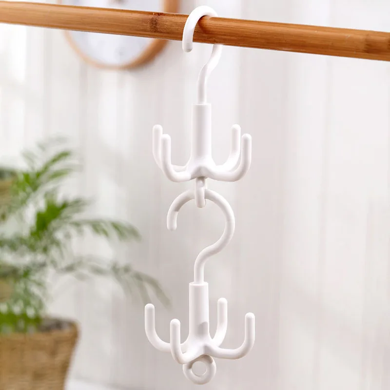 Rotatable Hook Plastic Multi-function Hanger Hooks Four Claw Combination Closet Clothes Storage Bracket Bathroom Towel Rack