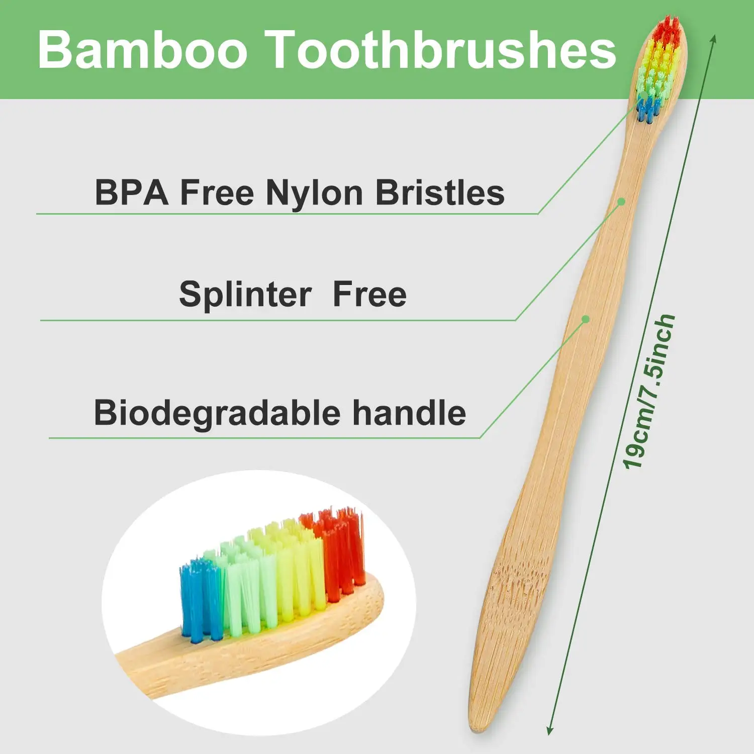 10/20/30Pcs Adult Box Bamboo Toothbrush Bamboo Charcoal Soft Hair Toothbrush Degradable and Reusable Disposable for Hotel Use