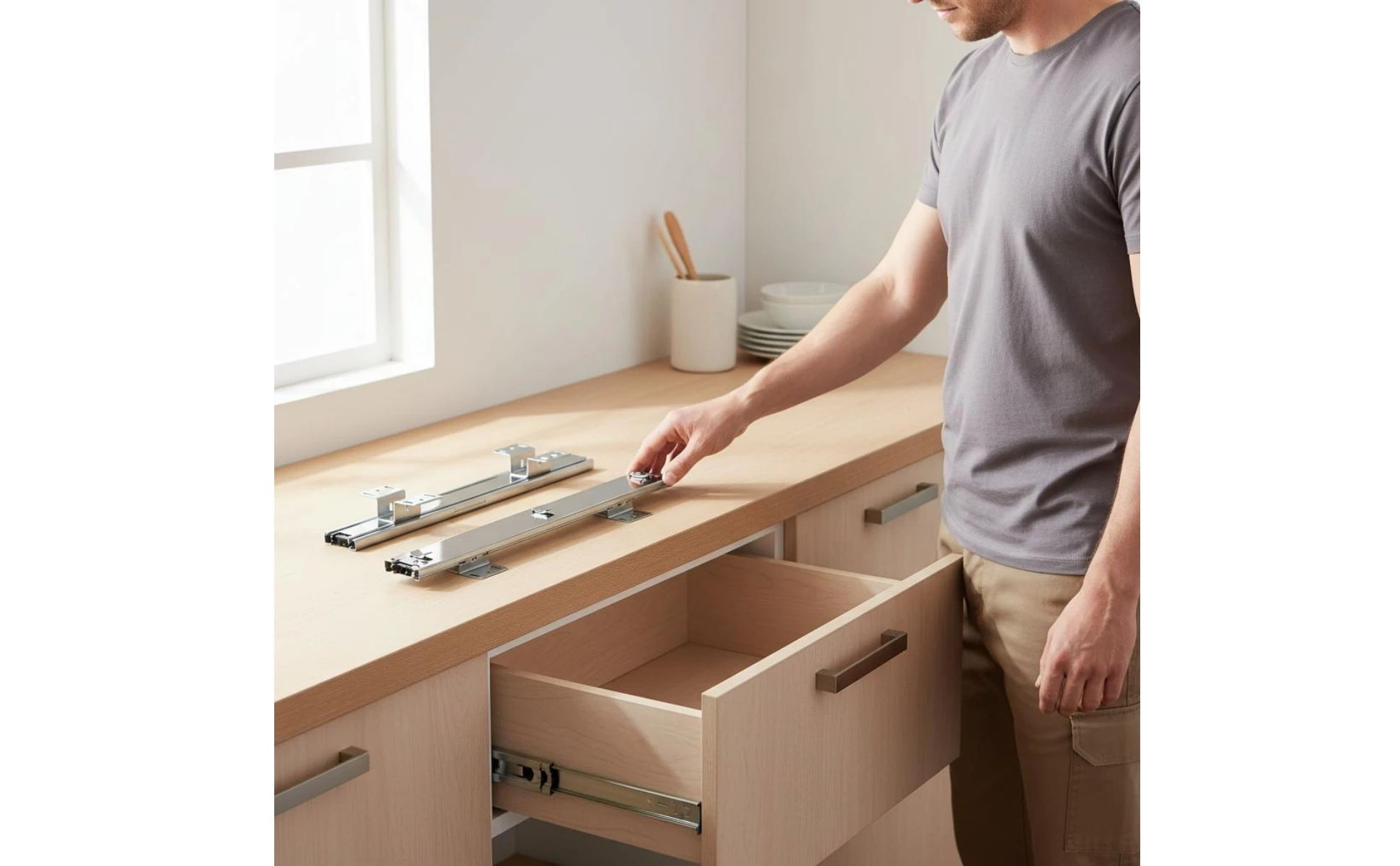 2 Pieces Cabinet Basket Track Effortless Glide Bottom Mount Drawer Slide Full Extension Drawer Slide Heavy Duty Hardware 2 Pieces Cabinet Basket Track Effortless Glide Bottom Mount Drawer Slide Full Extension Drawer Slide Heavy Duty Hardware