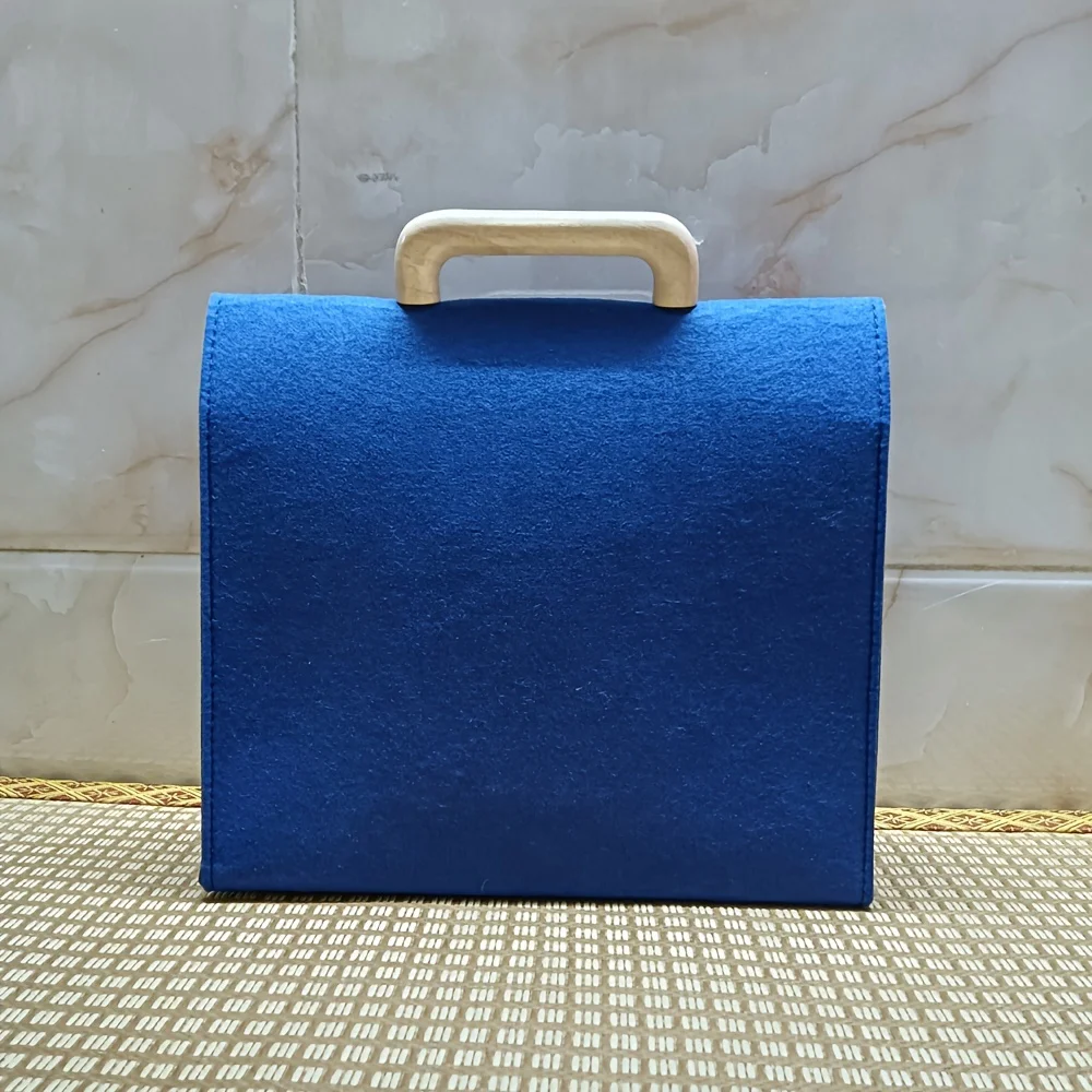 حقيبة تخزين لباد محمولة باللون الأزرق، حقيبة محمولة، ممتعة، بسيطة وبأسعار معقولة، مناسبة أيضًا للأطفال والطلاب للاستخدام