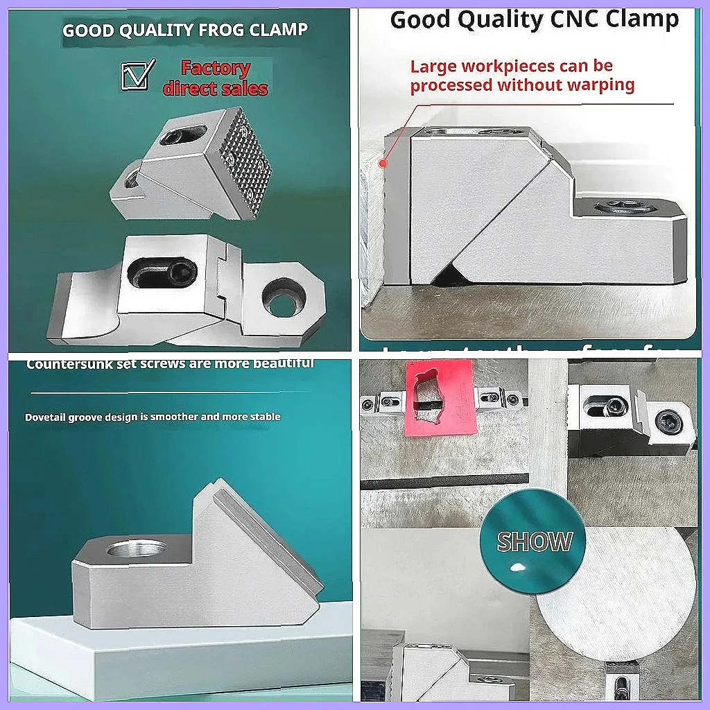 

Зажим для тяжелых условий эксплуатации M12 с ЧПУ, прецизионные тиски с плоскими губками для крепления заготовок, зажимы-лягушки OK Vise (сталь)