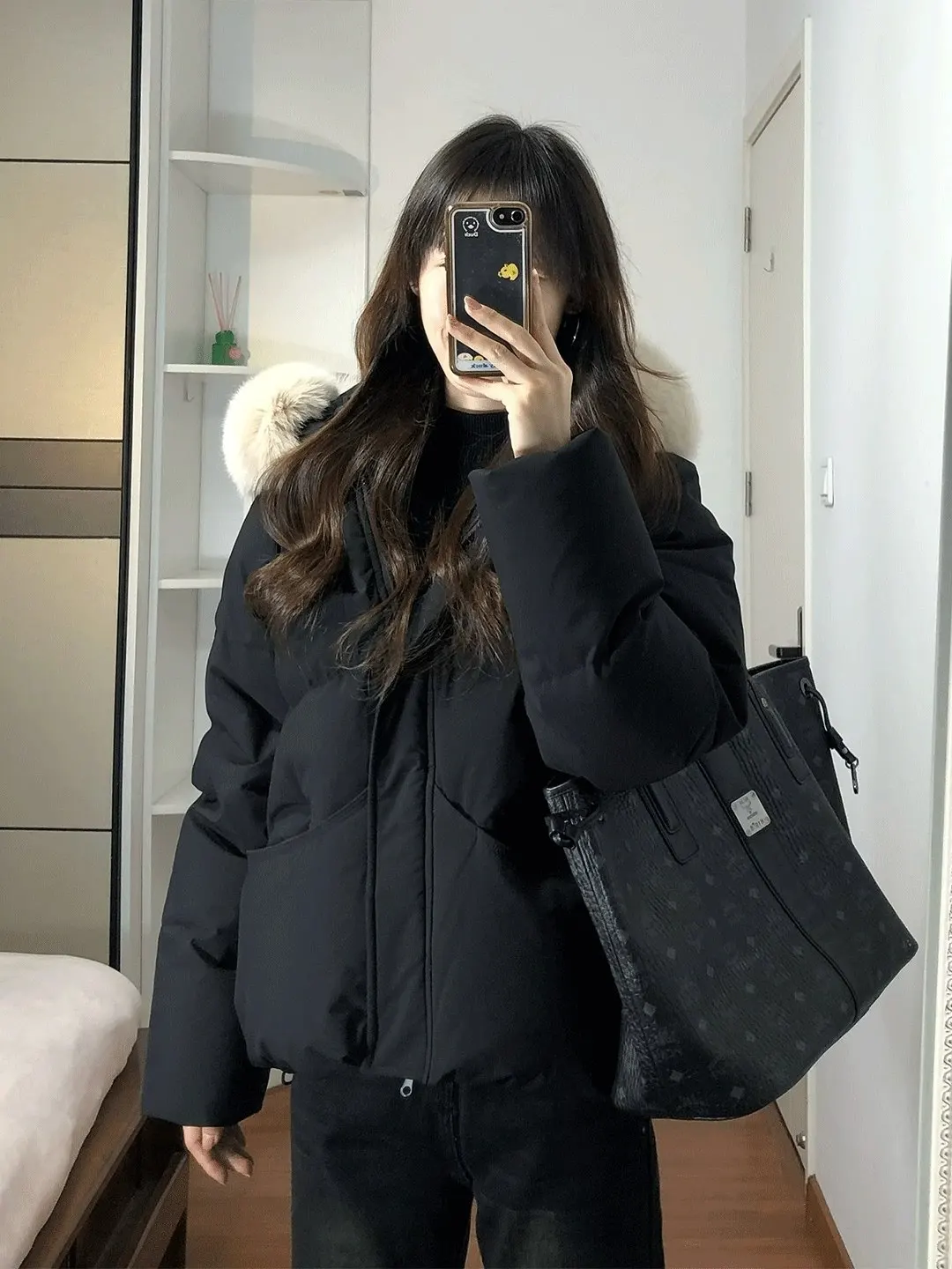 

Korean Sle Bla Hooded Thiened Cotton Jaet Women's Winter Faionable Coat High Quali Ele Feel Super Cute Outerwear