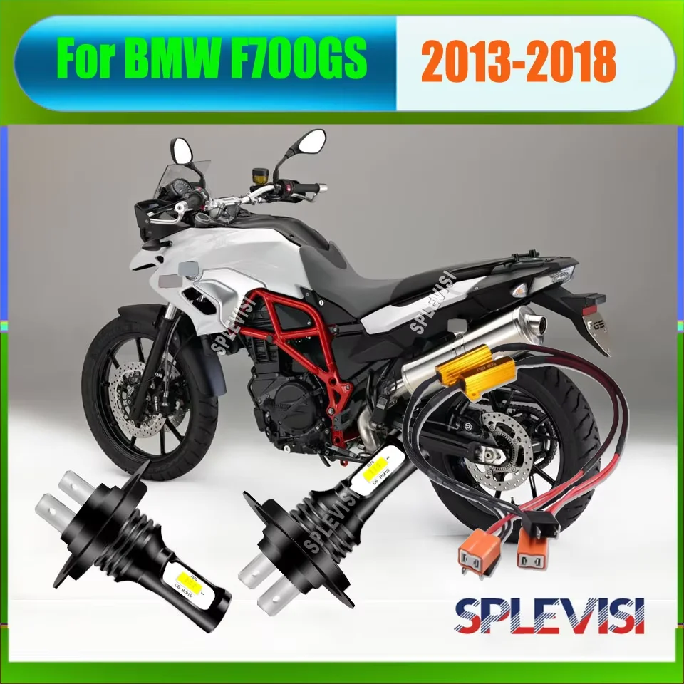 12v 24v H7 White Motorcycle LED Headlights -the body is directly connected to the original plug For BMW F700GS 2013 2014-2018