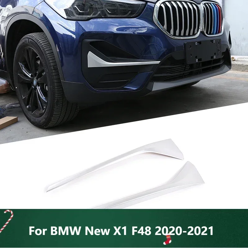 

Car ABS Chrome Front Fog Lamp Strips Trim Accessories 2 Pcs For BMW New X1 F48 2020-2021