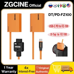 ZGCINE D-Tap & USB-C PD to NP-FZ100 Dummy Battery Cable for Sony FX3 FX30 A7SIII A7IV A7CII A6700 ZV-E1 ZV-E10II A1 A7RV A7III