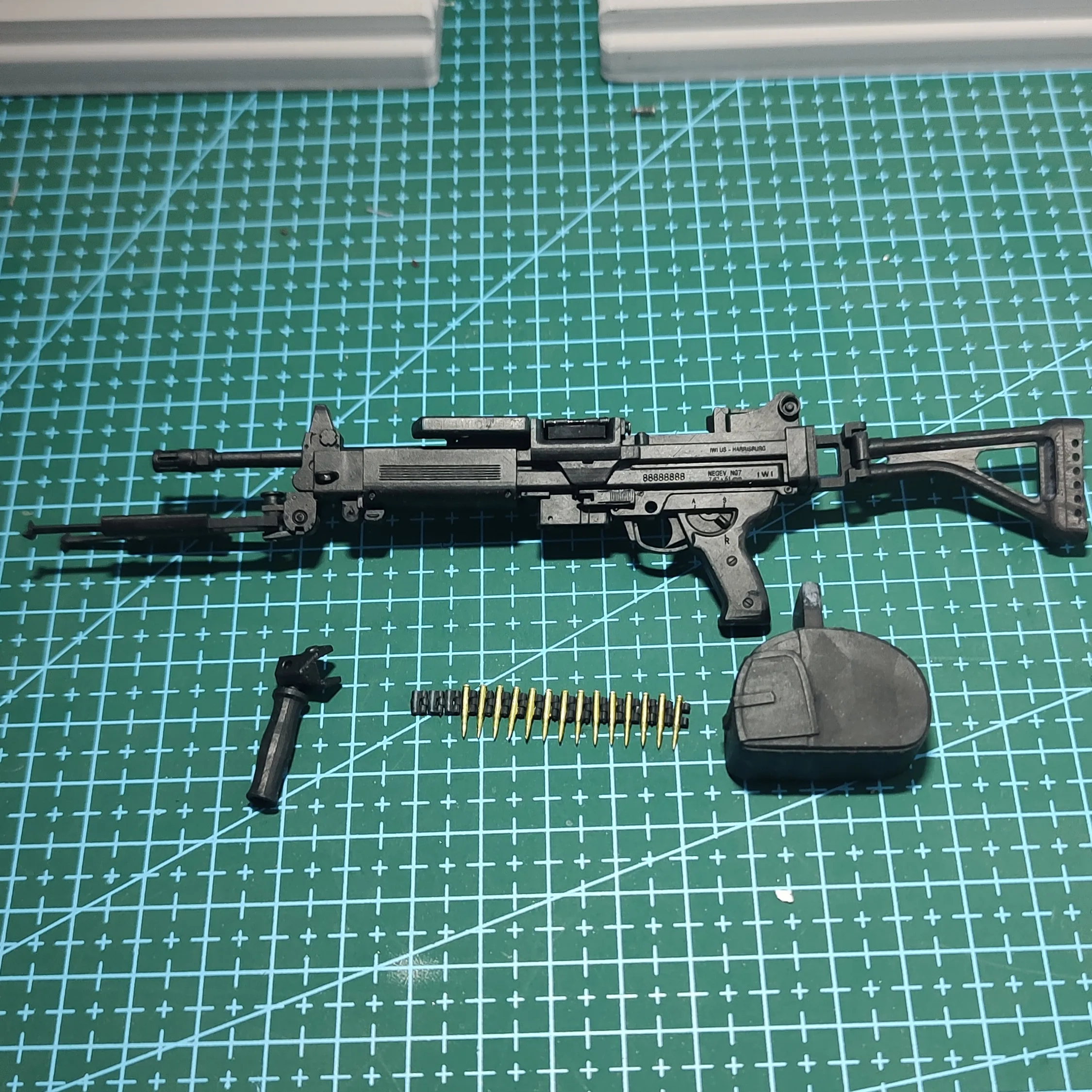 ثلاثية الأبعاد مطبوعة 1/6 مقياس Negev NG7 رشاش نموذج مصغر مسدس لعبة لشخصيات العمل 12 بوصة #3