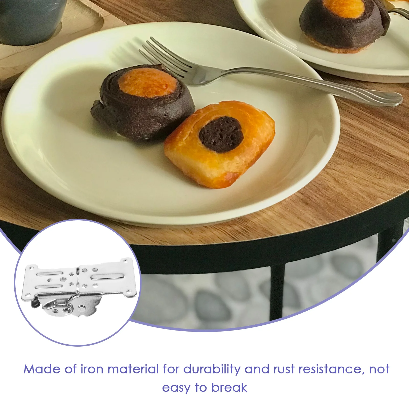 

Heavy Duty Locking Foldable 180 Degree Folding Leg Hinge Rust Resistant Iron Adjustable Angle Sturdy Furniture